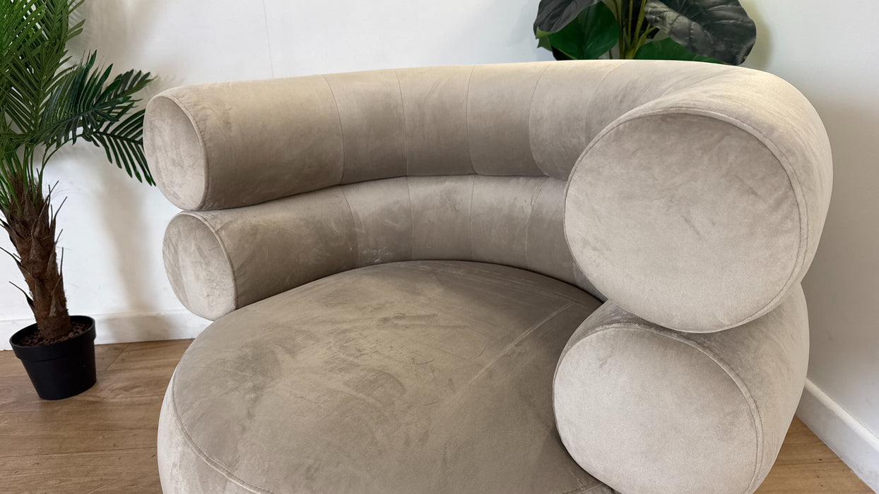 Sofology The Fitzrovia Fabric Accent Chair in Matt Velvet Stone Without Trim