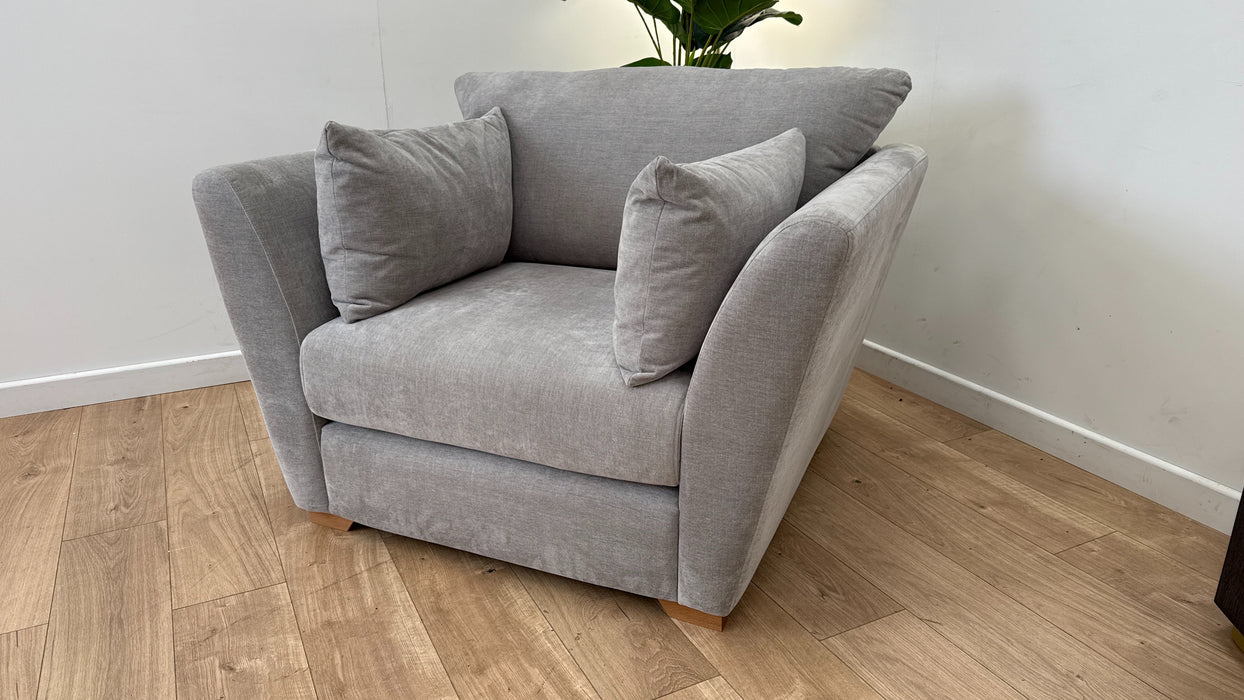 Sofology Calista Fabric Swivel Chair in Calista Soft Chenille Silver