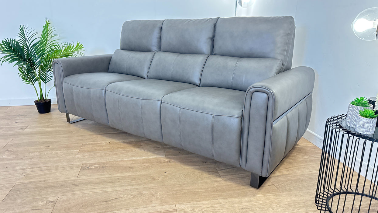 The Ravello 3 Seater - Trusty Embossed Leather Grey