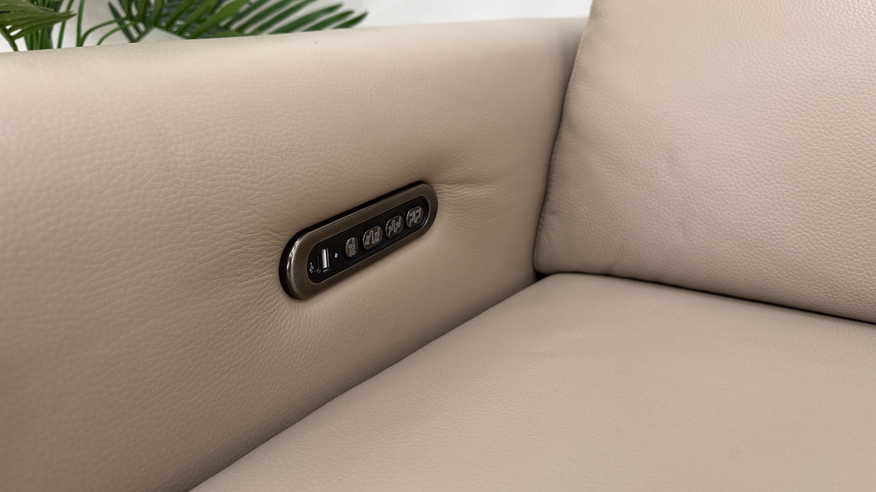 Sofology Ravello 2.5 Reclining Leather Sofa in Trusty Embossed Stone