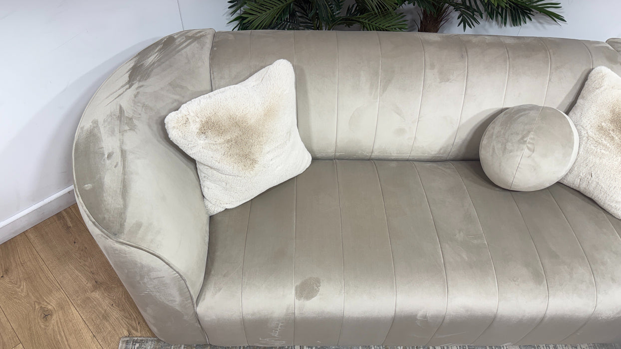 Sofology Fitzrovia Fabric 3 Seater in Matt Velvet Stone
