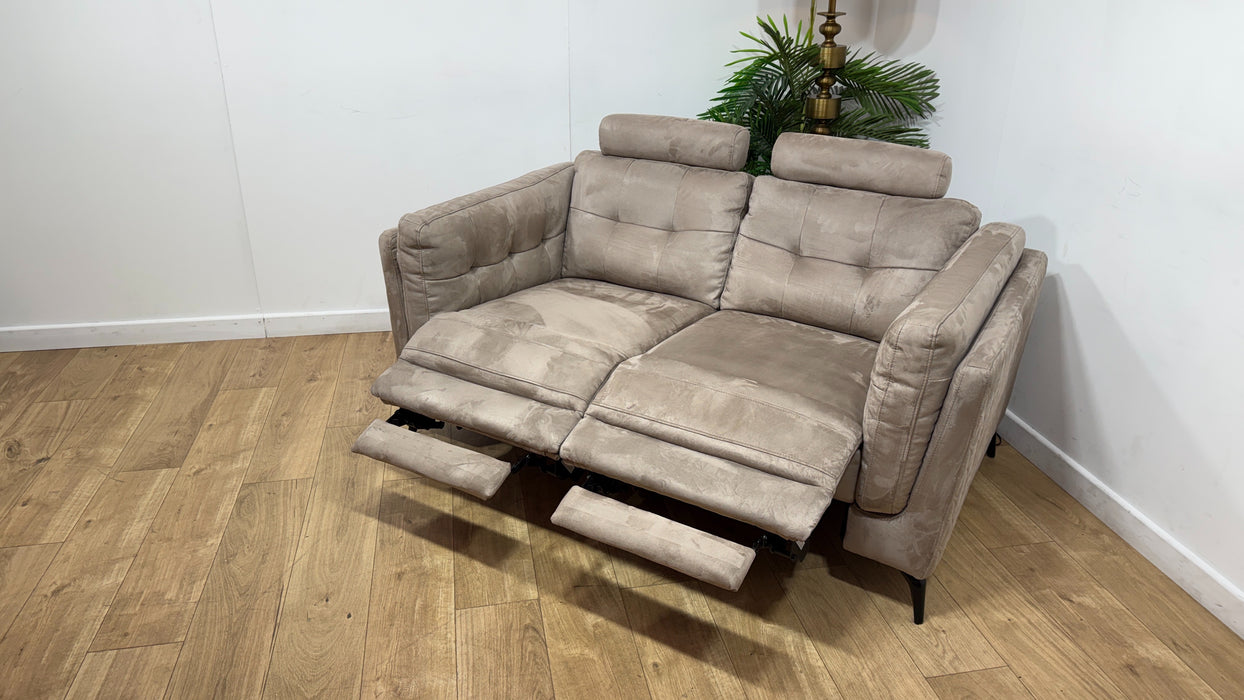 Sofology Muse Fabric 2 Seater Power Recliner Supportive Headrests in Lifestyle Plush Nutmeg