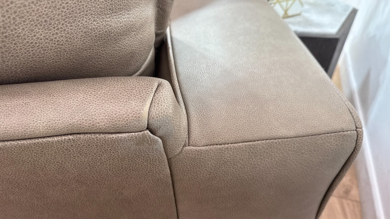 Sofology Artisan Leather 3 Seater in Relaxed Natural Grain Taupe/Natural Mix
