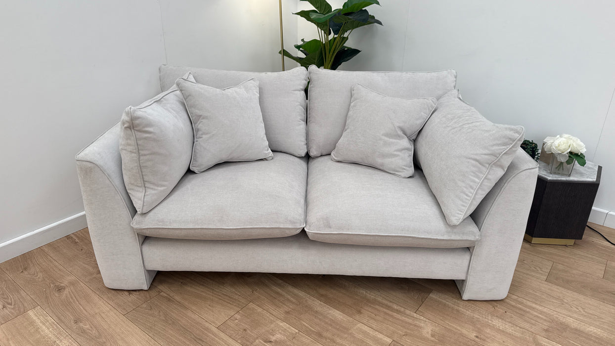 Sofology The Ziggy 2 Seater Sofa in Texture Chenille Ecru Fabric allover