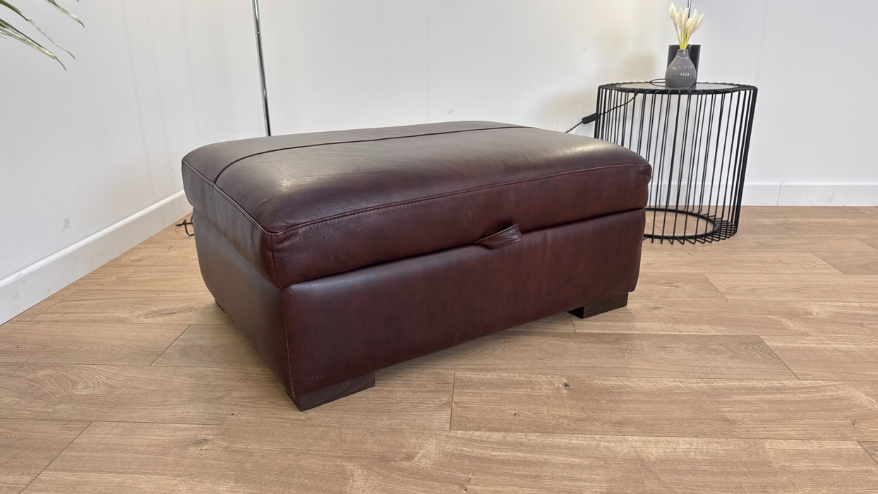 Mazzini Storage Footstool - Leather - Dakota Mid Brown