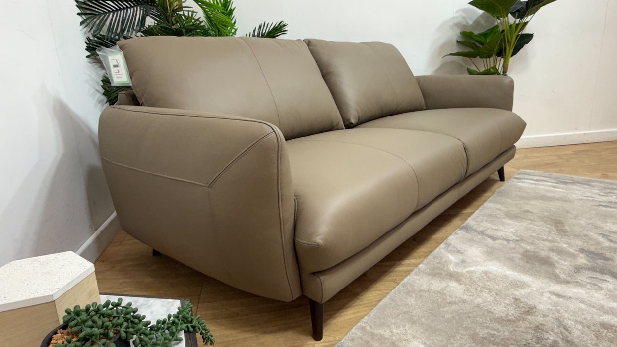 Sofology Adler Leather 3 Seater in Trusty Matt Taupe