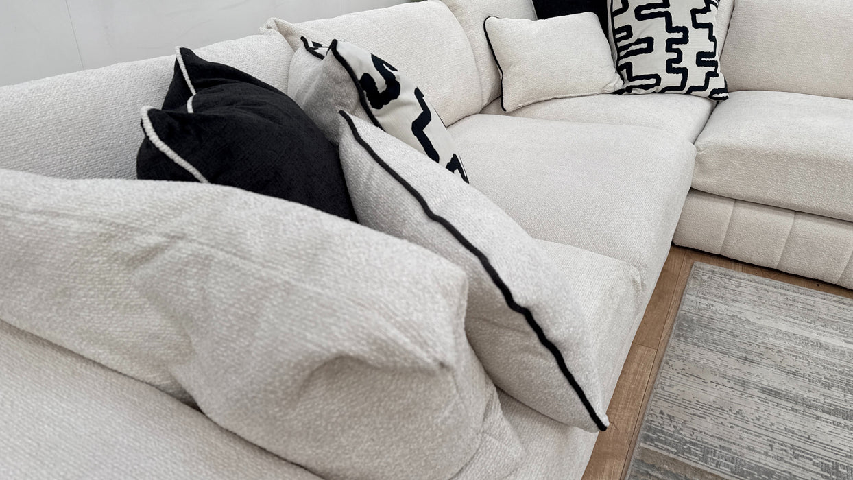 Sofology The Westwood Fabric 3 Corner 3 in Boucle Ecru Mix