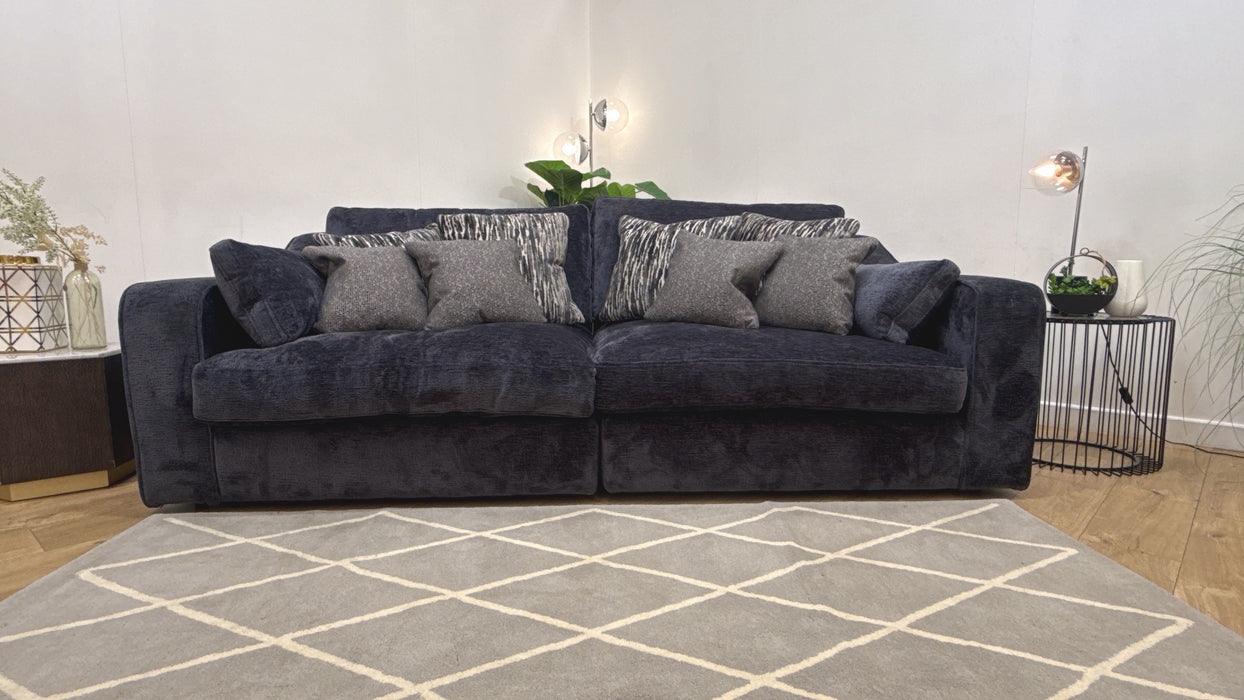 Sofology Bellagio 3 Seater Split Reversible Feather Flex Interior in Chunky Luxe Chenille Ink Mix