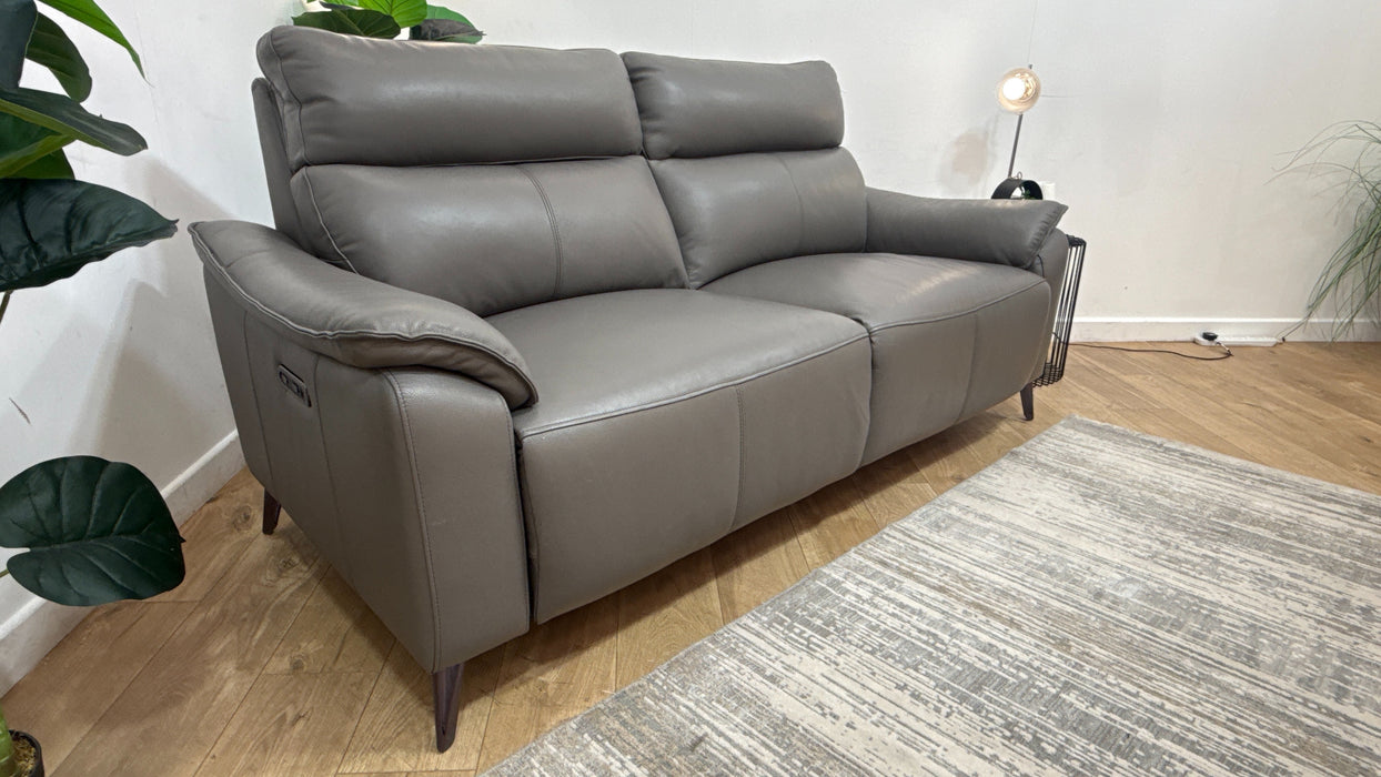 Sofology Arlo Leather 2.5 Seater Power Recliner in Trusty Embossed Elephant