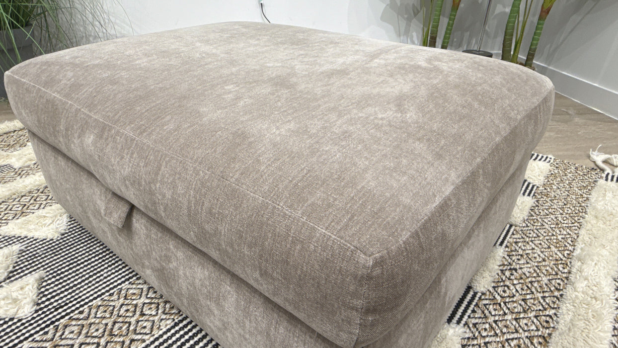 Sofology Tallulah Fabric Storage Footstool in Soft Chenille Wicker