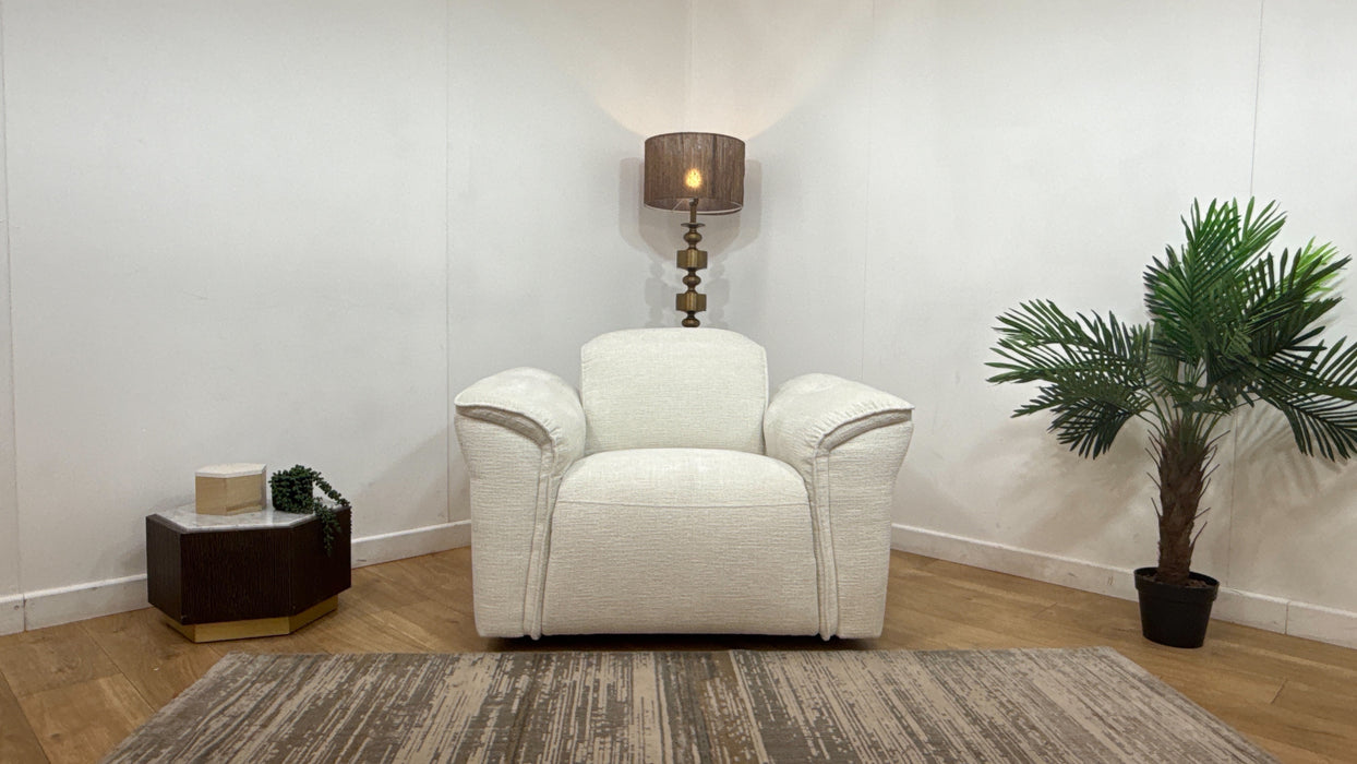 Sofology Pitt Chair Power Recliner/Headrest in Kansas Ivory