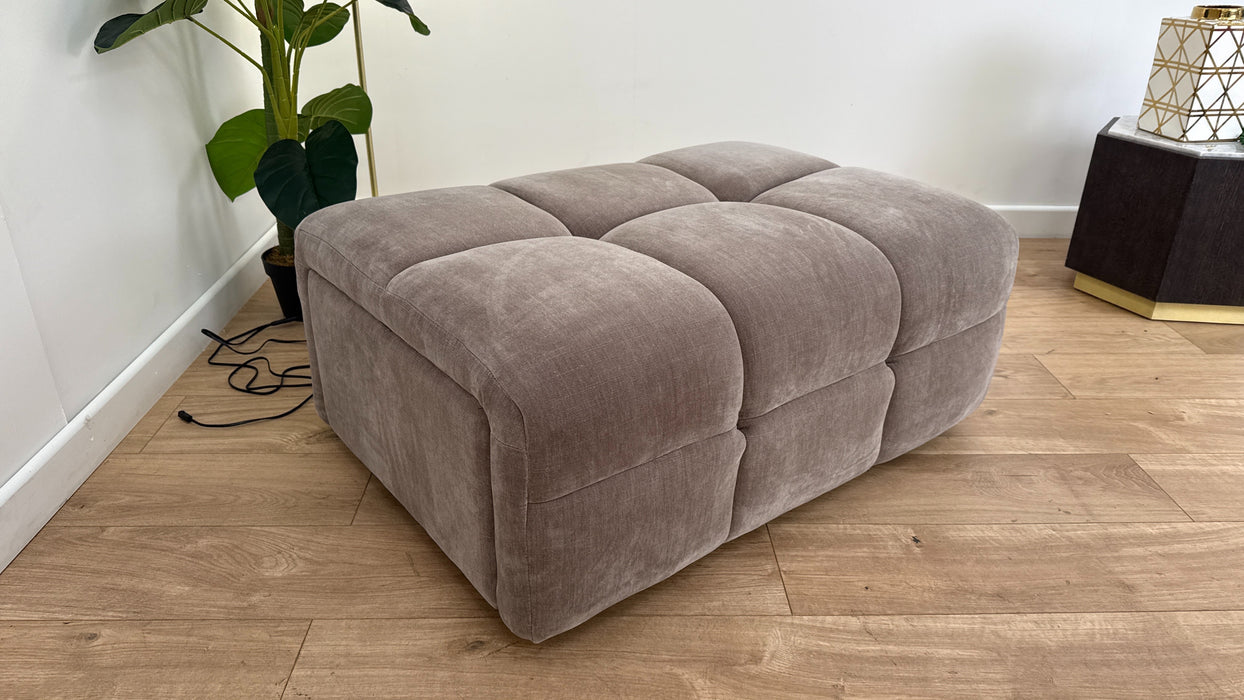 Sofology The Lunar Footstool in Relaxed Chenille Nutmeg