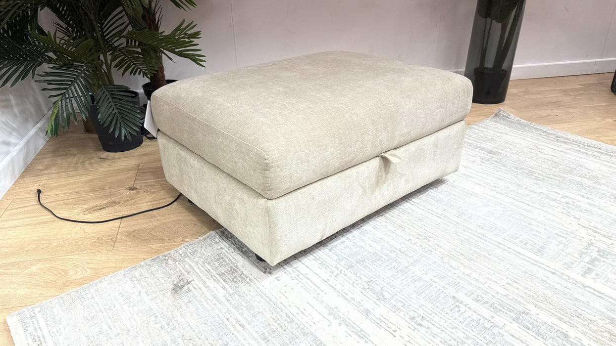 Sofology Haven Fabric Storage Footstool in Vintage Chenille Natural