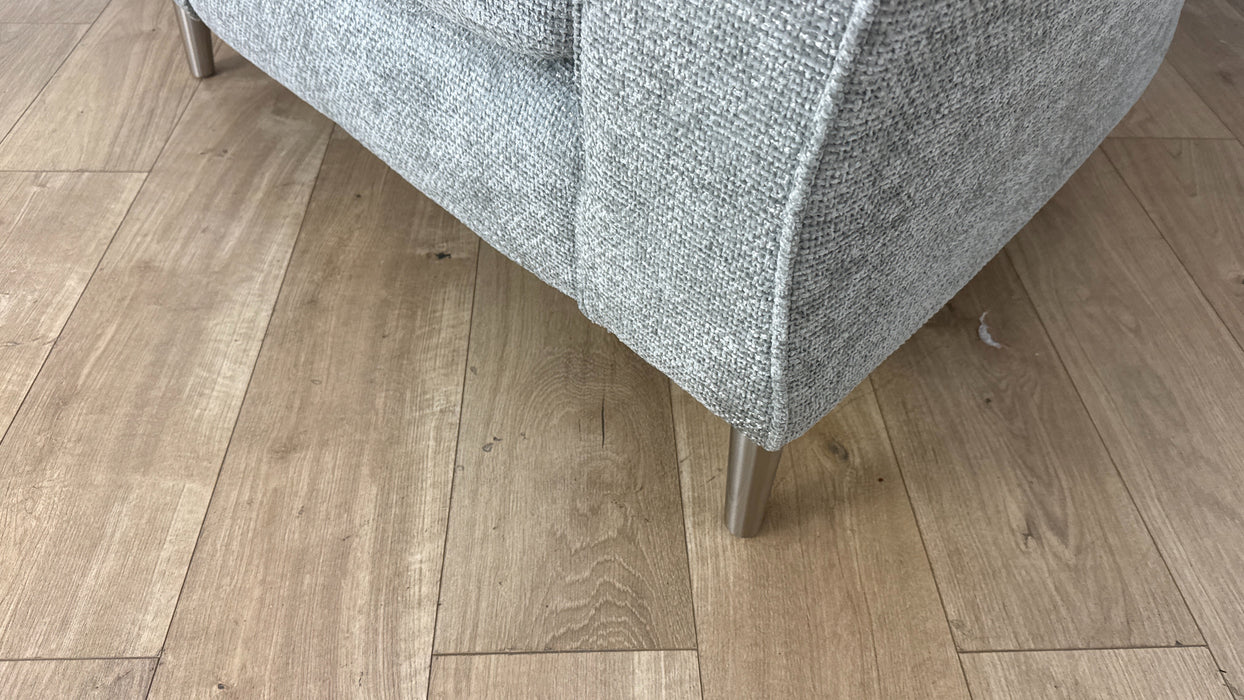 Sofology Scintillate Fabric Loveseat in Basketweave Chenille Silver