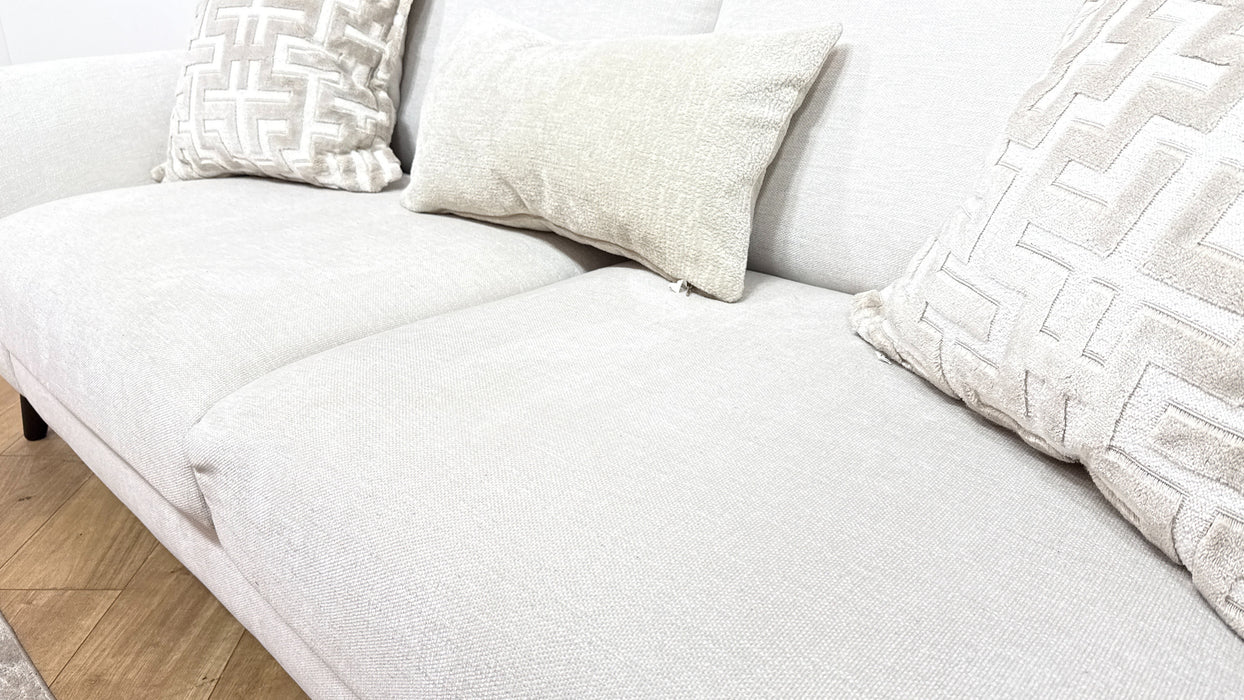 Sofology Mayfair Fabric 3 Seater Foam Seats in Linen Look Chenille Mist/Pearl Mix
