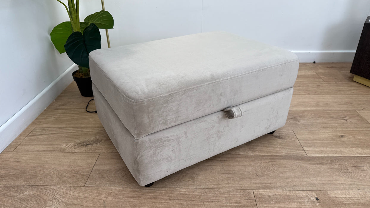 Sofology The Strand Footstool in Matt Velvet Stone All Over