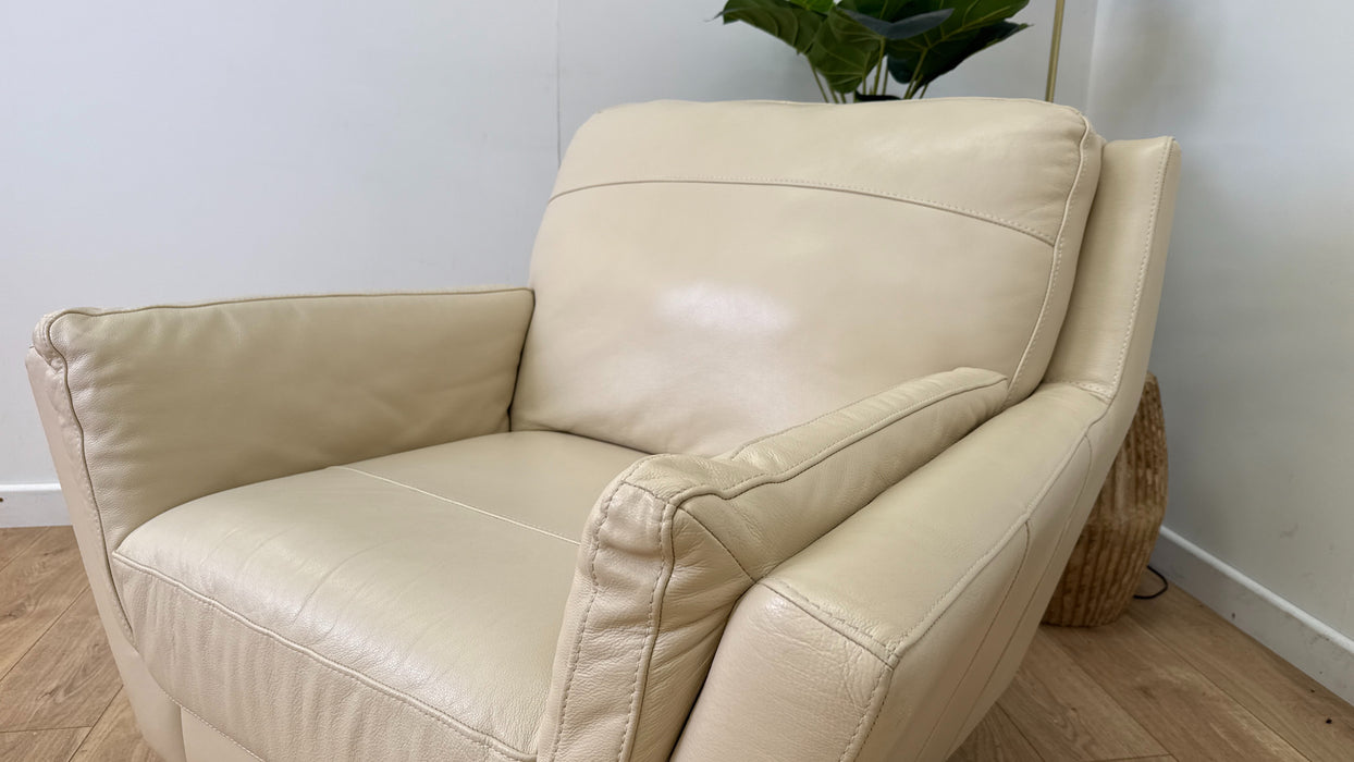 Sofology Fellini Leather Chair Hampshire Cream