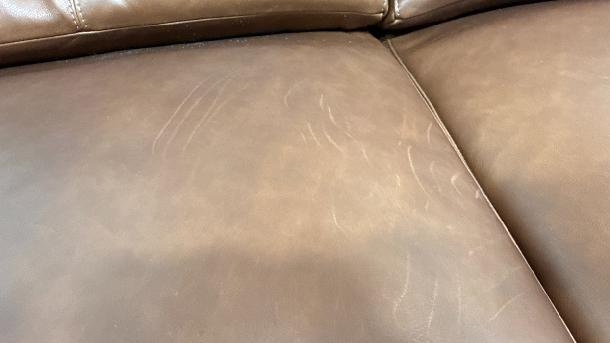 Sofology Illinois Leather 3 Seater Power Recliner/Headrest in Relaxed Soft Brown