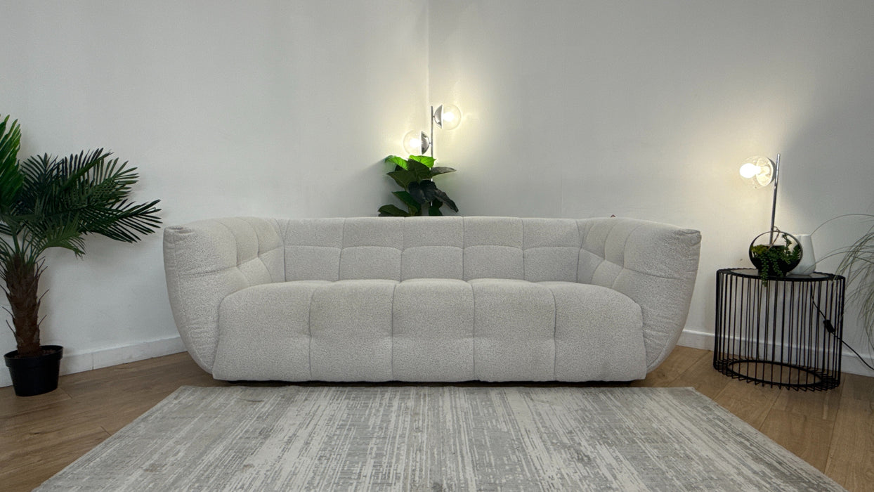 Sofology The Lunar Fabric 3 Seater in Woven Boucle Moonstone