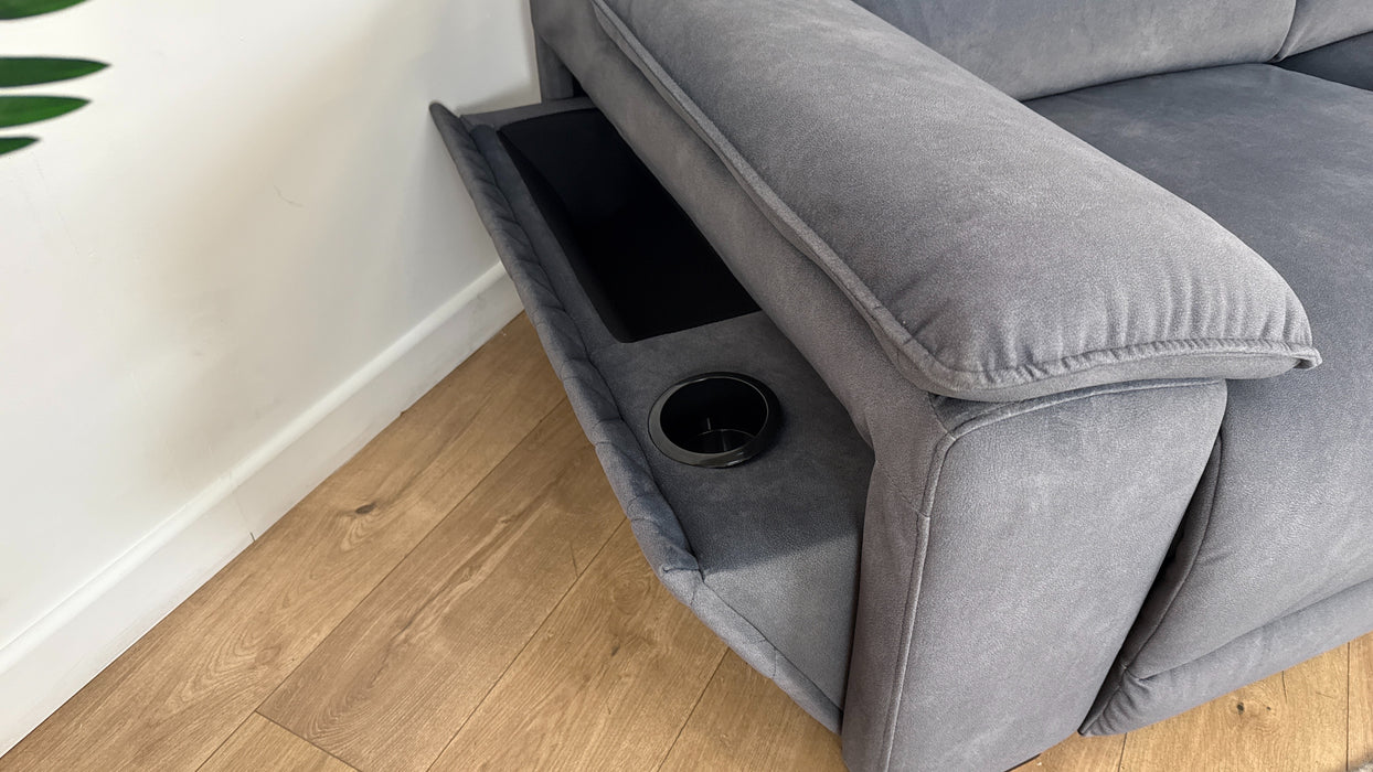 Sofology The Benz 3 Seater Sofa in Lifestyle Flecked Fabric Charcoal