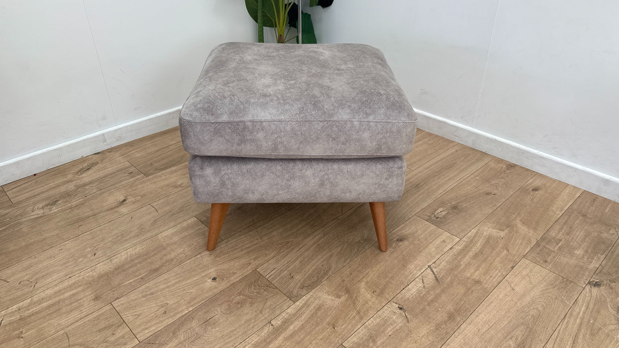 Sofology The Hackney Fabric Footstool in Lifestyle Dapple Stone All Over