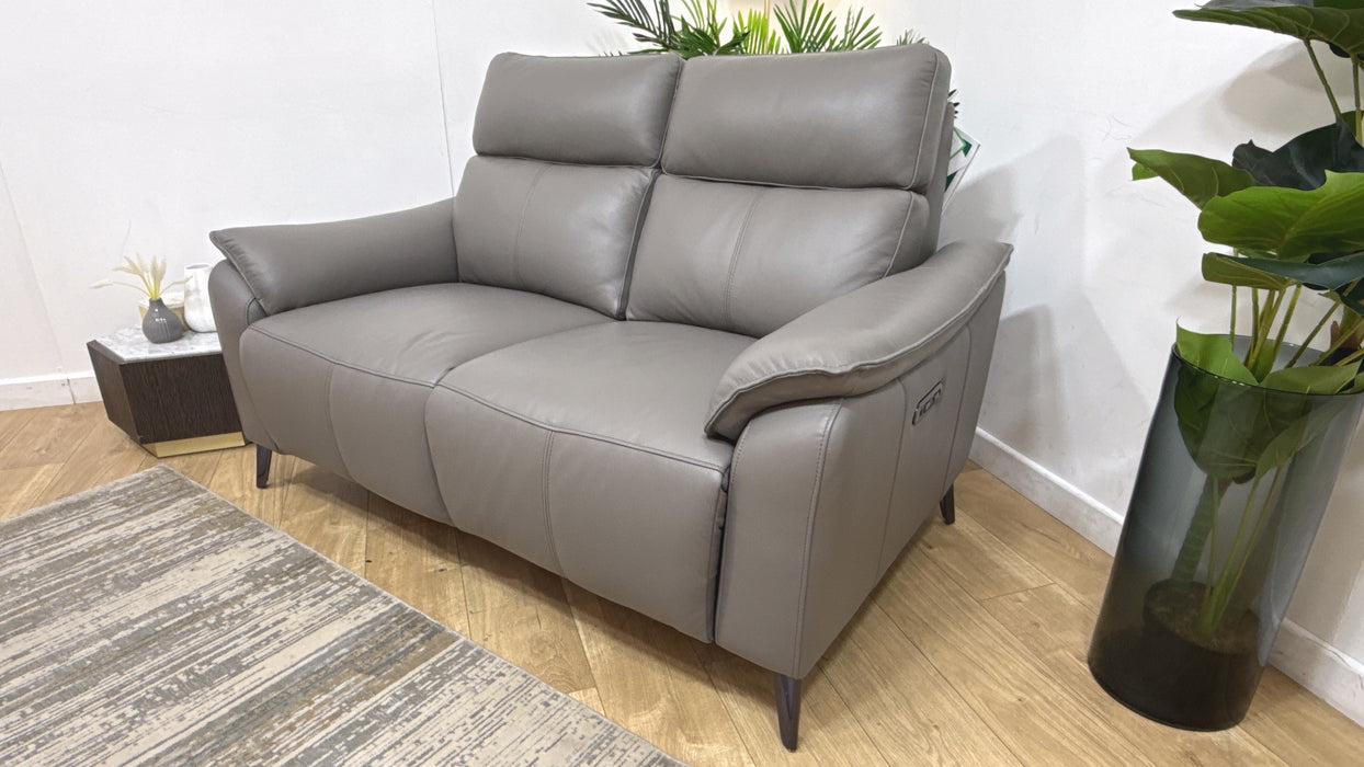 Sofology Arlo Leather 2 Seater Power Recliner in Trusty Embossed Elephant
