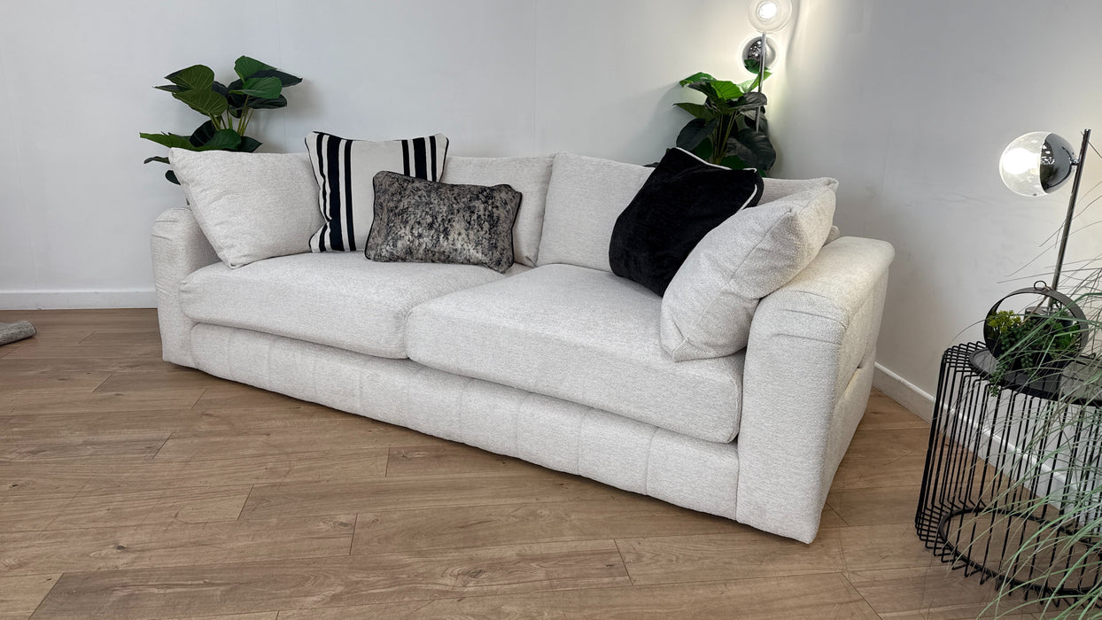 Sofology The Westwood 4 Seater Gold Trim in Soft Boucle Ecru