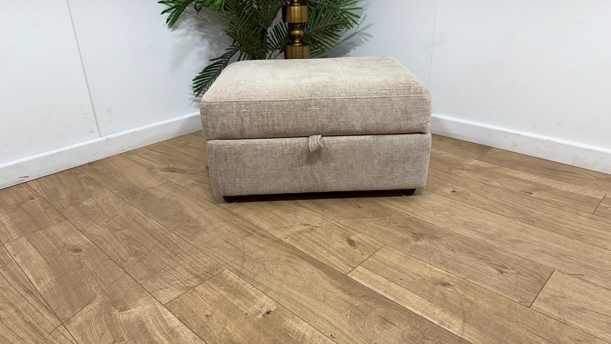 Sofology Portobello Storage Foam Footstool in Teddy Chenille Natural
