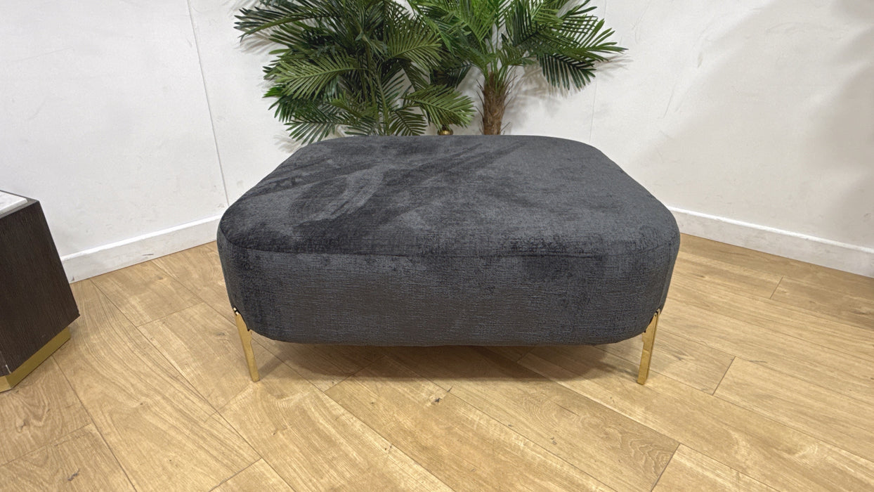 Sofology Westwood Fabric Designer Footstool in Teddy Chenille Black