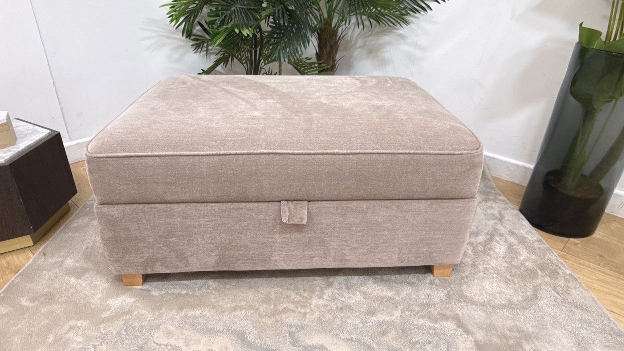 Sofology Remy Fabric Large Storage Footstool in  Soft Chenille Wicker All Over