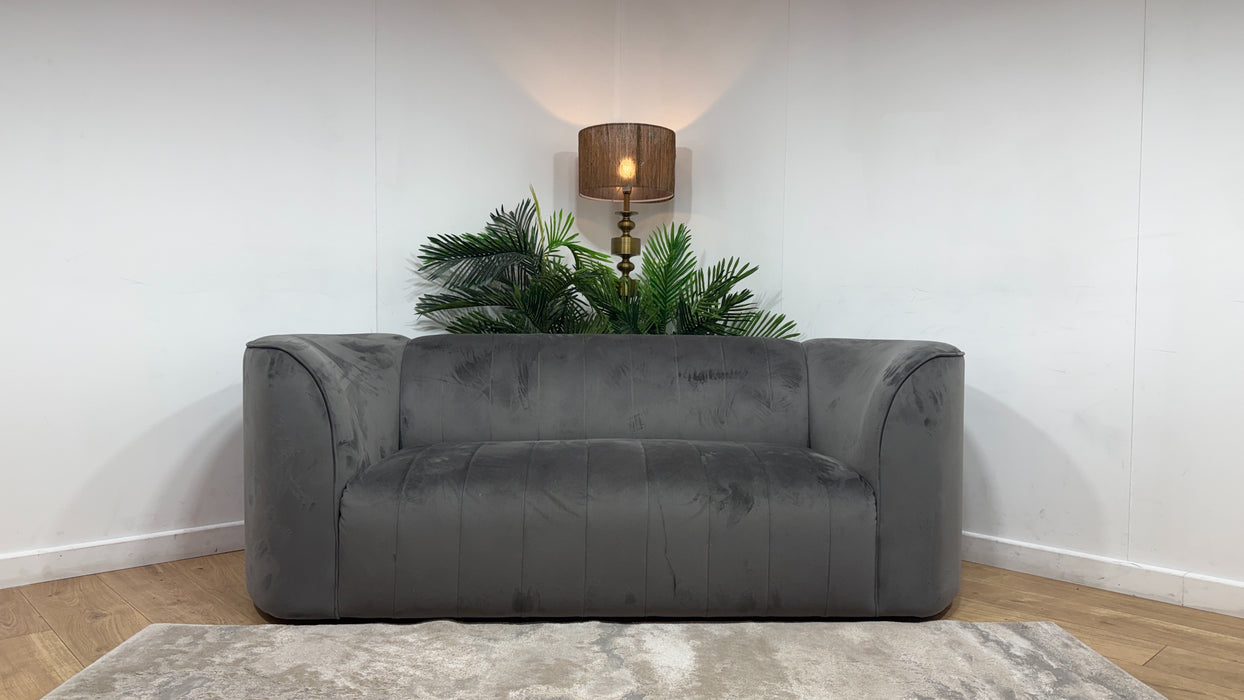 Sofology Fitzrovia Fabric 2 Seater in Matt Velvet Slate Mix Without Trim