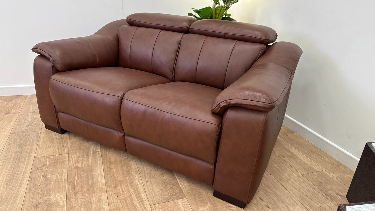 Sofology Carrera Leather 2 Seater in Trusty Embossed Chestnut