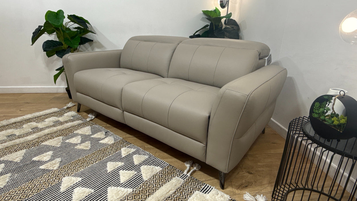 Sofology Jax Leather 2.5 Seater in Trusty Embossed Grey