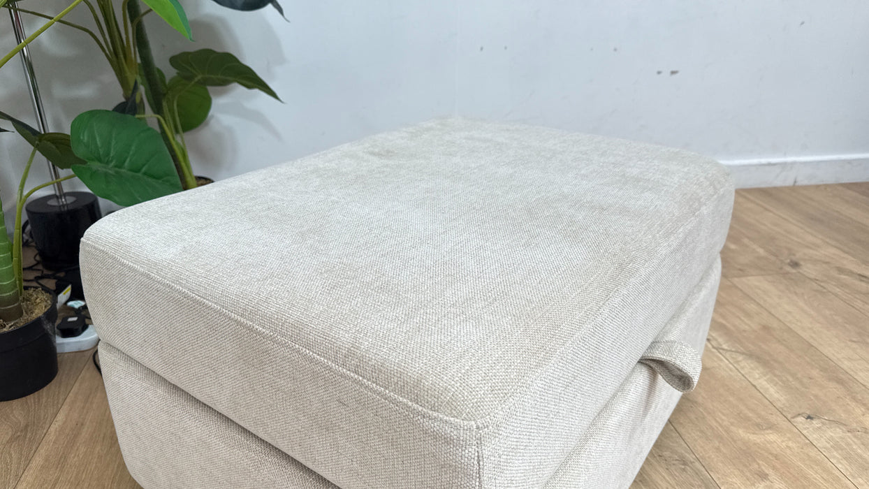 Sofology Strand Storage Footstool in Linen Look Chenille Natural