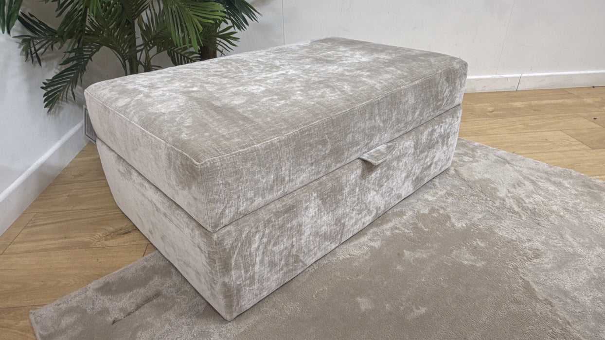 Sofology Regency Fabric Large Storage Footstool in Luxe Chenille Stone