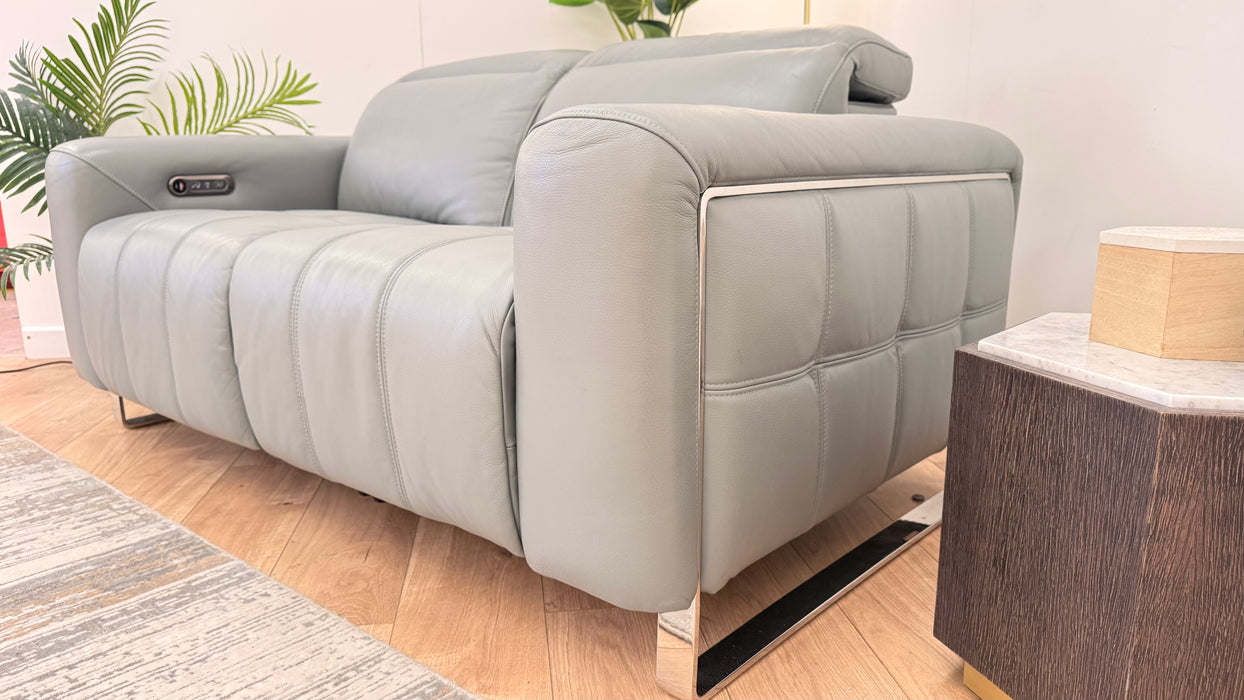 Sofology Marvella Leather Recliner 2 Seater in Granite Teal