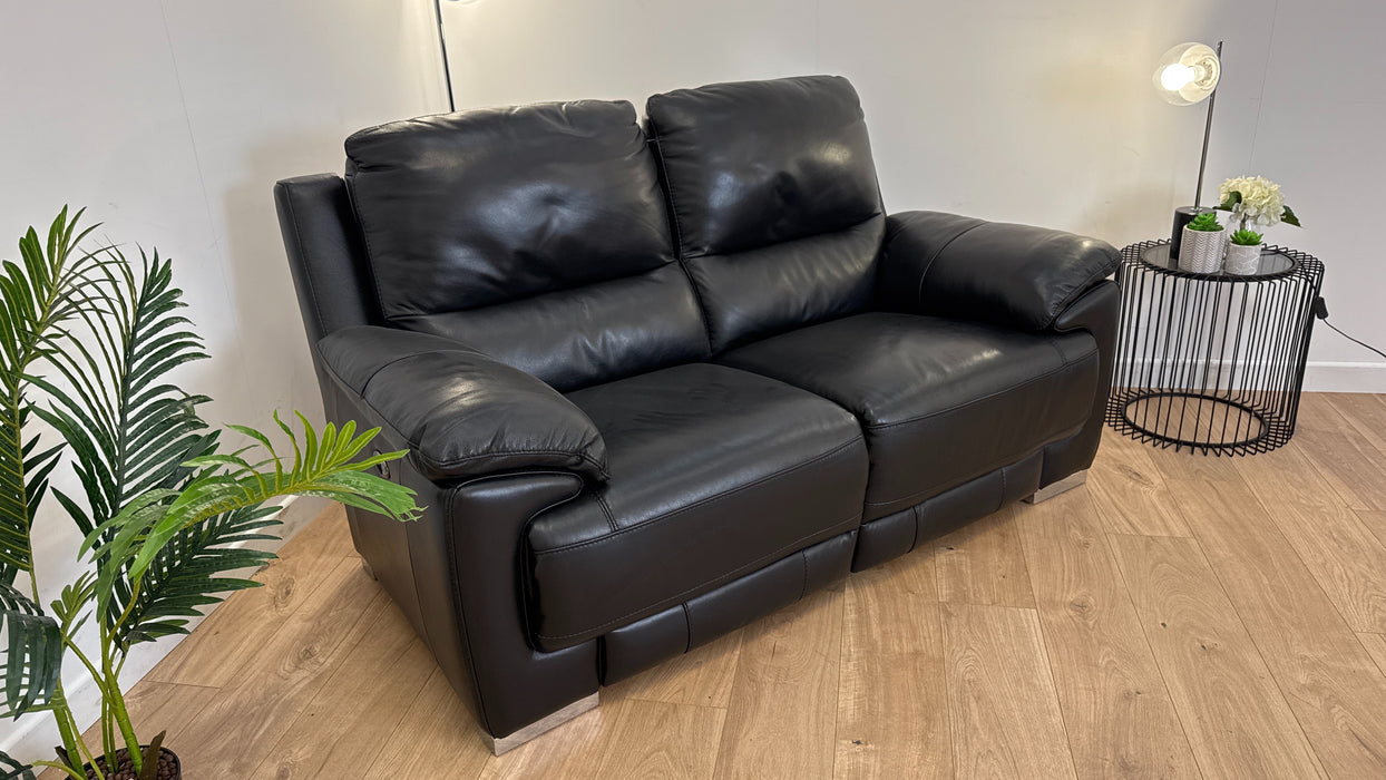 Falcon 2 Seater  - Leather Power Reclining Sofa - Black