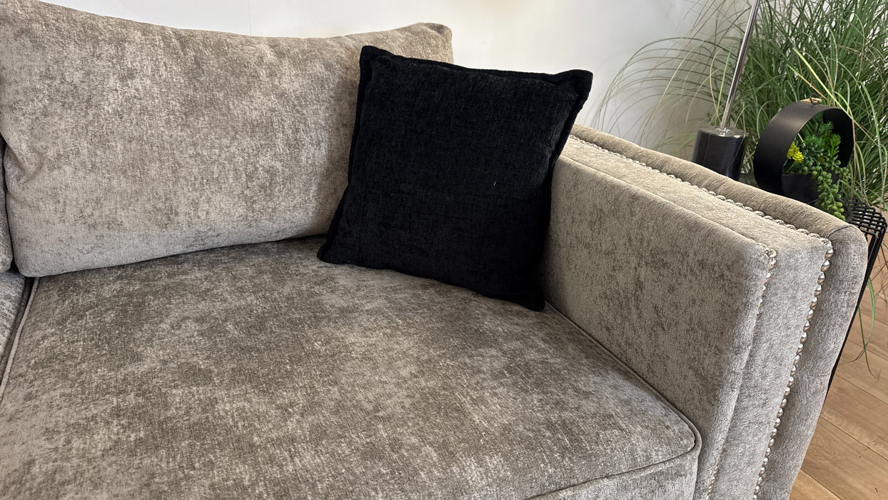 Sofology Midas Fabric 2 Corner 2 with Studs in Grey