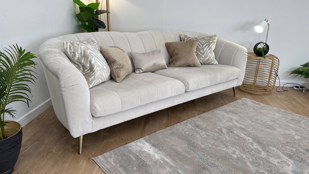 Sofology The Opulent 4 Seater Fabric Sofa in Manolo Ecru Luxe Mix