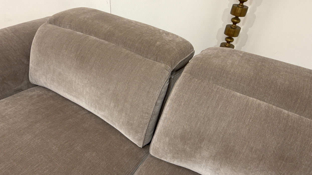 Sofology Plaza Fabric 2.5 Seater Power Recliner/Headrest in Relaxed Chenille Nutmeg