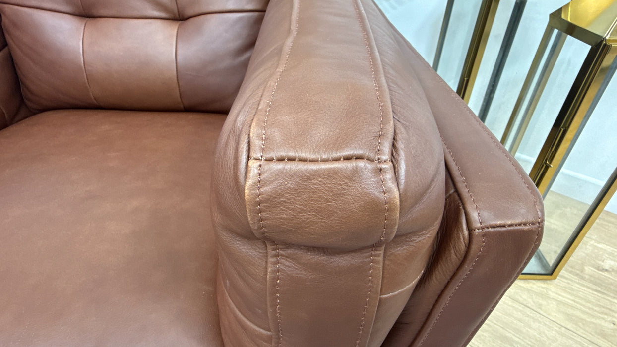 Sofology Muse Leather Chair Power Recliner in Relaxed Matt Espresso