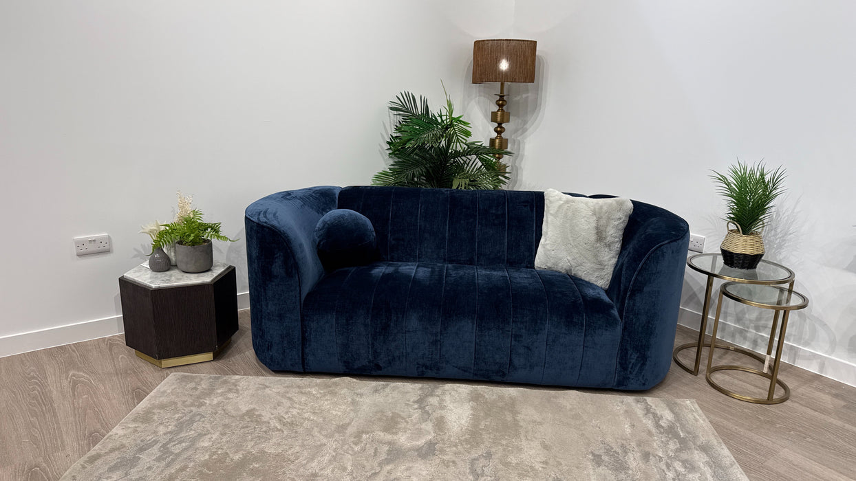 Sofology Fitzrovia Fabric 2 Seater in Luxury Chenille Navy Mix Without Trim