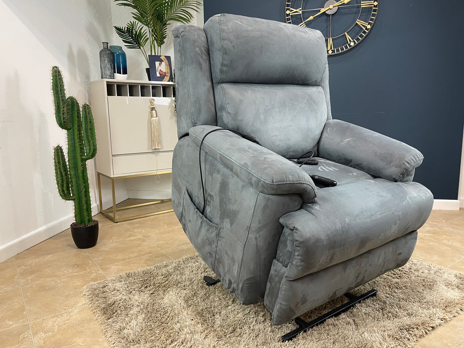 Gracie Fabric Rise and Tilt Power Recliner Chair - Lead Grey (WA2)