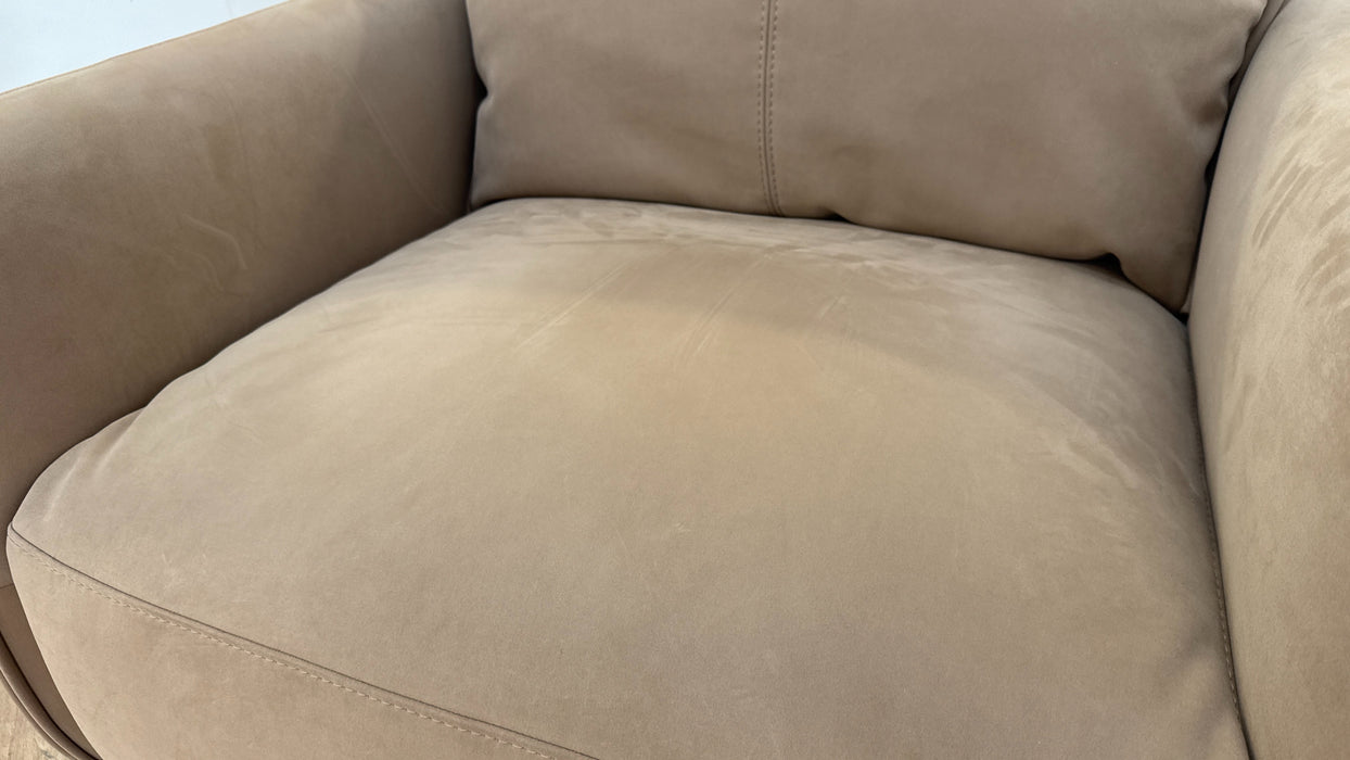 Sofology The Tessuto Swivel Chair in Lifestyle Nubuck-Feel Fabric Camel