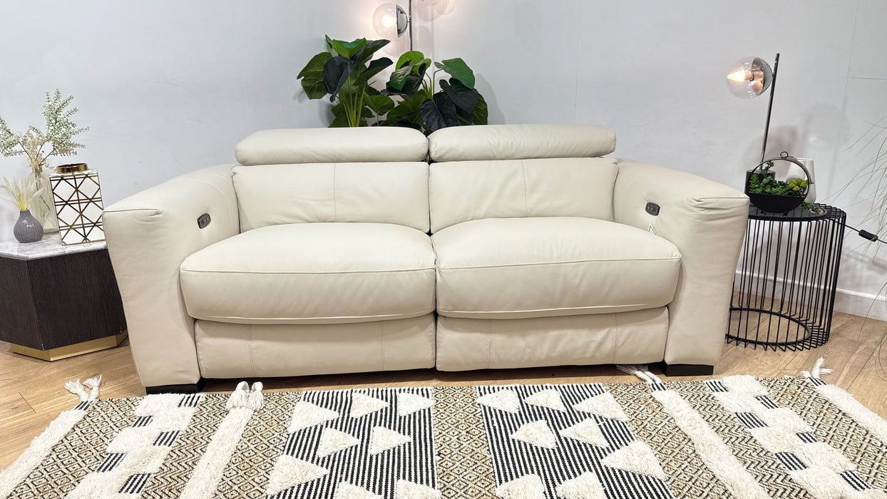Sofology Metropolitan Leather 3 Seater Power Recliner in Trusty Matt Bone