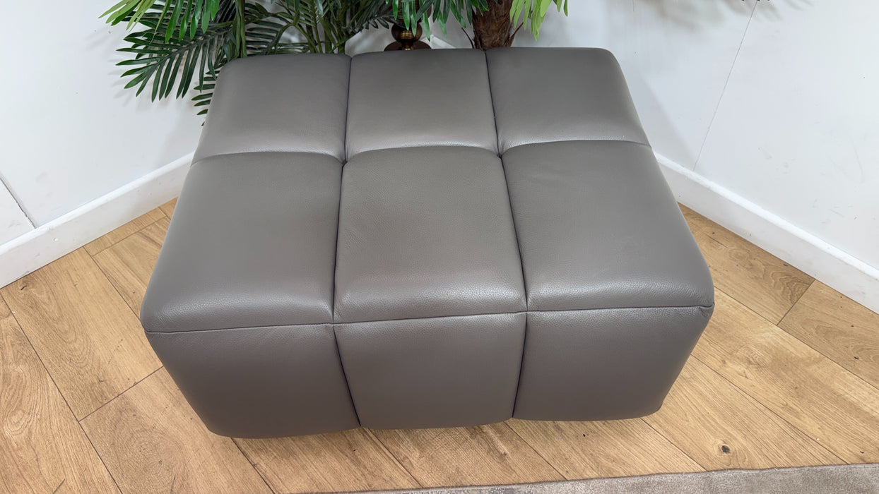 Sofology Luna Leather Storage Footstool in Elephant