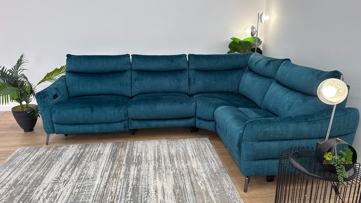 Sofology Renato Fabric Power 3 Corner 1.5 in Teal