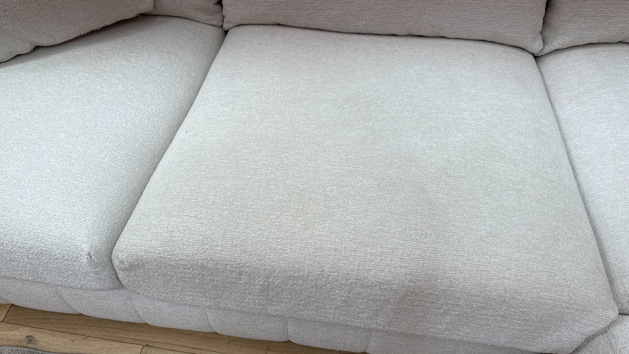 Sofology Westwood Fabric 3 Corner 3 Gold Trim in Soft Boucle Ecru