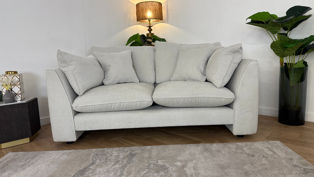 Sofology The Ziggy Fabric 2 Seater in Soft Textured Chenille Ecru