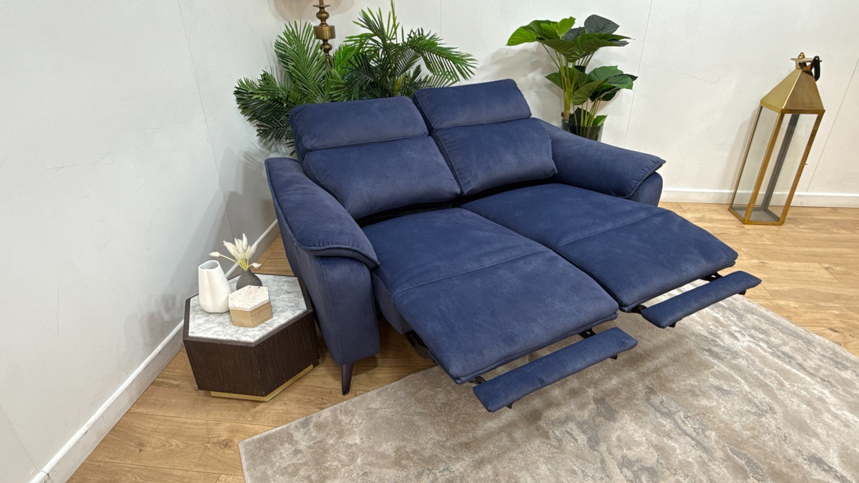 Sofology Arlo Fabric 2 Seater Power Recliner/Headrest in Lifestyle Flecked Navy